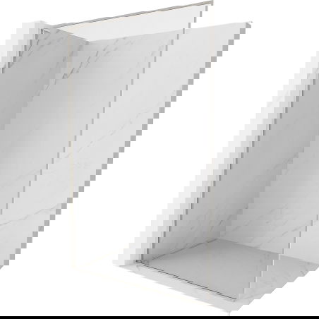 Mexen Kioto-XF L panel de ducha Walk-in con marco 50 x 202 cm, transparente 10 mm, níquel cepillado - 800-050-174-97-00-XF