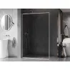 Mexen Kioto-XF L Walk-in Shower Wall with Frame 90 x 202 cm, Transparent 10 mm, Brushed Nickel - 800-090-174-97-00-XF