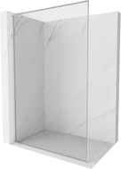 Mexen Kioto-XF L tuš zid Walk-in s okvirom 100 x 202 cm, proziran 10 mm, brušeni nikal - 800-100-174-97-00-XF