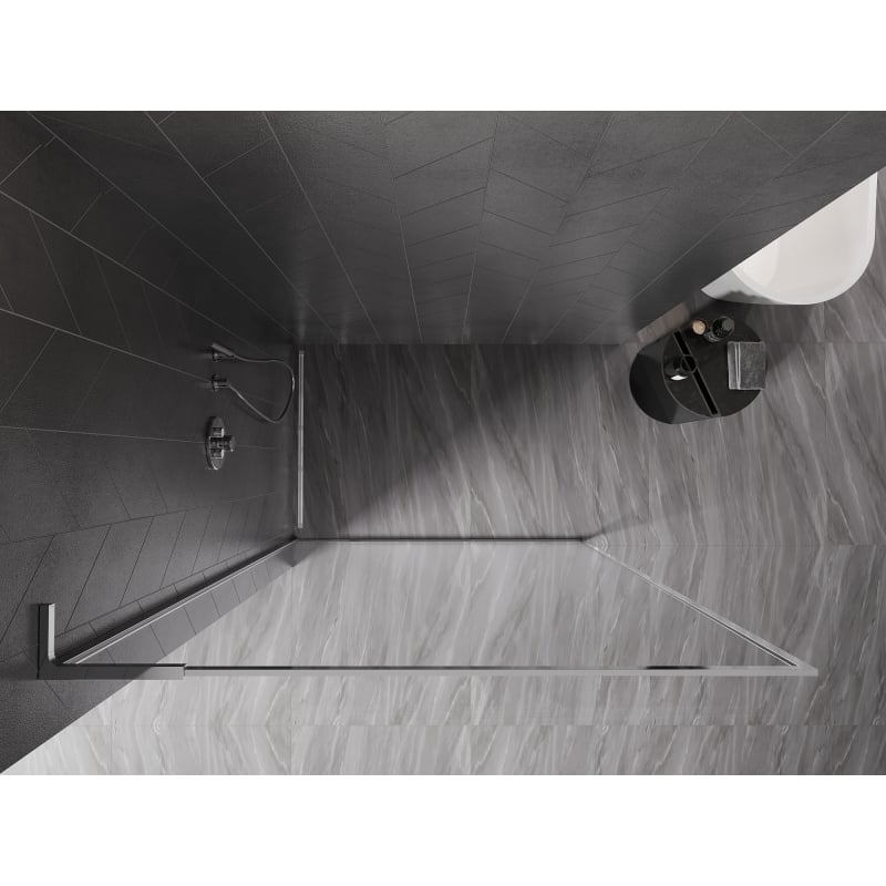 Mexen Kioto-F L Dušisein Walk-in raamiga 100 x 202 cm, läbipaistev 8 mm, kroom - 800-100-174-01-00
