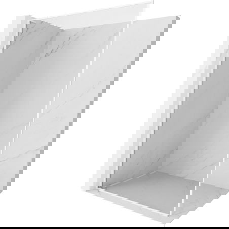 Mexen Kioto-F L douchewand met frame 55 x 202 cm, transparant 8 mm, wit - 800-055-174-20-00
