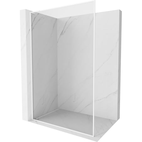Mexen Kioto-F L Walk-in Shower Wall with Frame 85 x 202 cm, Transparent 8 mm, White - 800-085-174-20-00