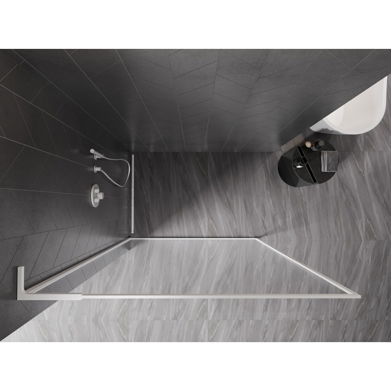 Mexen Kioto-F L Dušisein Walk-in raamiga 95 x 202 cm, läbipaistev 8 mm, valge - 800-095-174-20-00