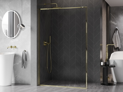 Mexen Kioto-F L Duschwand Walk-in mit Rahmen 50 x 202 cm, transparent 8 mm, gold - 800-050-174-50-00