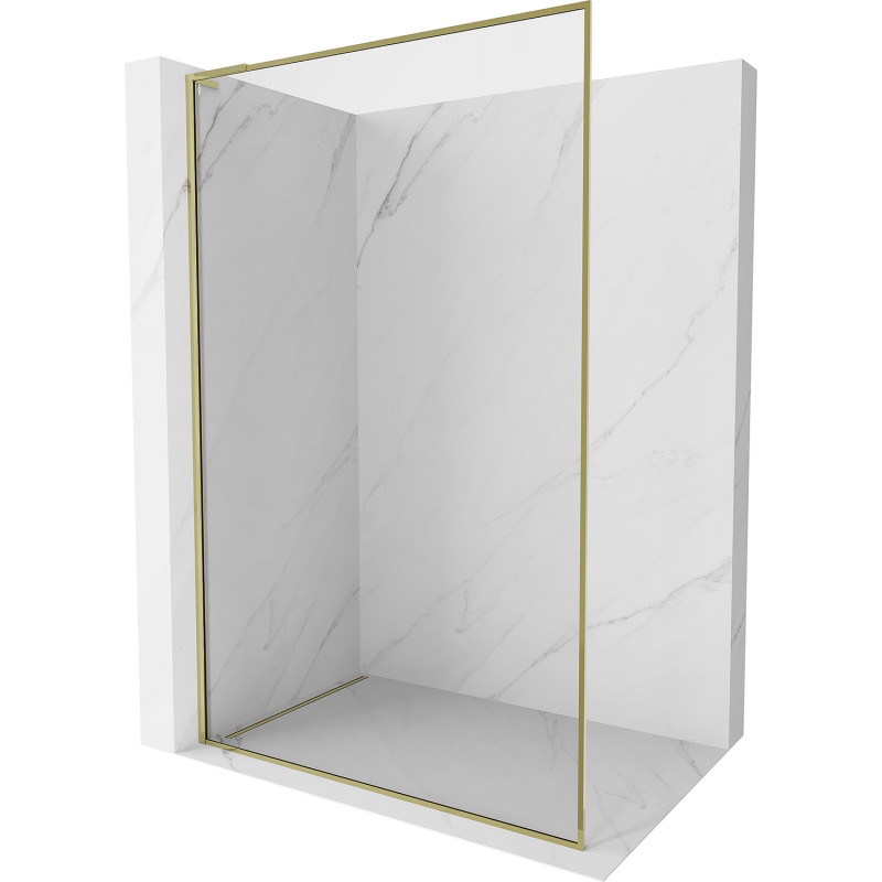 Mexen Kioto-F L ścianka prysznicowa Walk-in z ramką 60 x 202 cm, transparent 8 mm, złota - 800-060-174-50-00