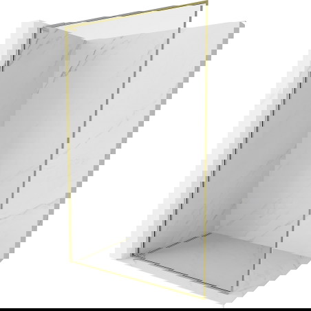 Mexen Kioto-F L tuš pregrada Walk-in z okvirjem 85 x 202 cm, prozorna 8 mm, zlata - 800-085-174-50-00