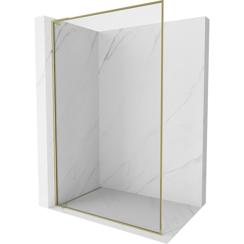 Mexen Kioto-F L dušisein Walk-in raamiga 100 x 202 cm, läbipaistev 8 mm, kuldne - 800-100-174-50-00