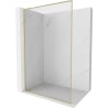 Mexen Kioto-F L Walk-in Shower Wall with Frame 90 x 202 cm, Transparent 8 mm, Brushed Gold - 800-090-174-55-00