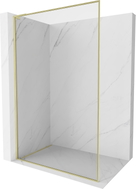 Mexen Kioto-F L Tuš pregrada Walk-in s okvirom 100 x 202 cm, prozirna 8 mm, zlatna četkana - 800-100-174-55-00