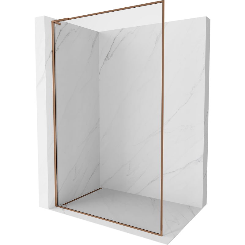 Mexen Kioto-F L Duschwand Walk-in mit Rahmen 70 x 202 cm, transparent 8 mm, Roségold - 800-070-174-60-00