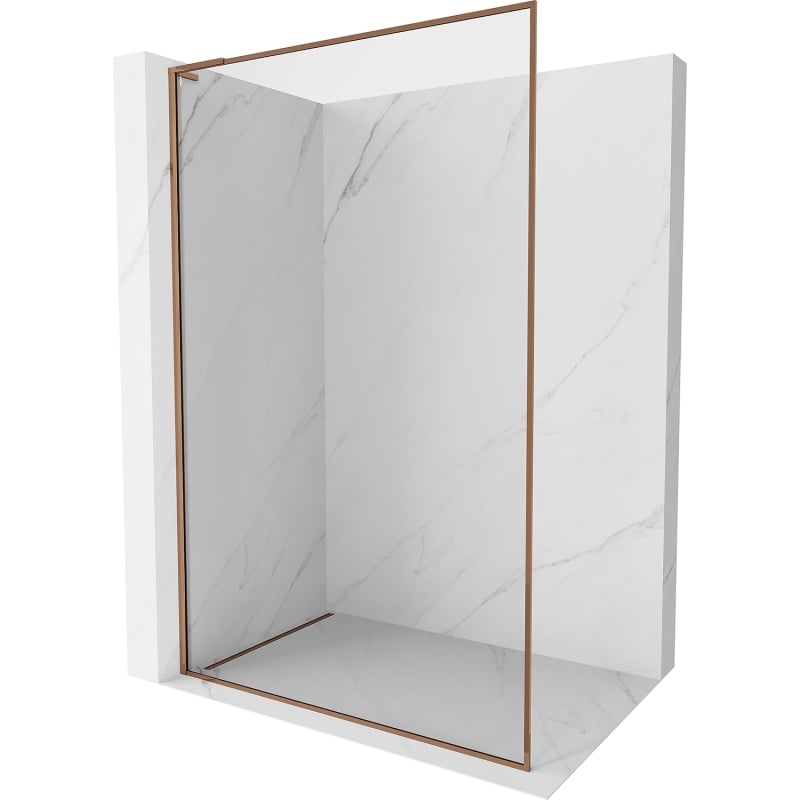 Mexen Kioto-F L dušisein Walk-in raamiga 80 x 202 cm, läbipaistev 8 mm, roosa kuld - 800-080-174-60-00