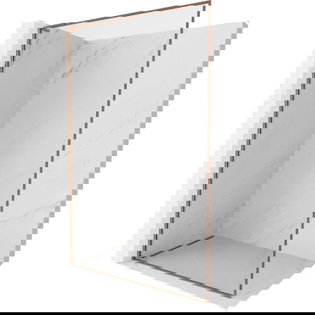 Mexen Kioto-F L Πάνελ ντους Walk-in με πλαίσιο 115 x 202 cm, διαφανές 8 mm, ροζ χρυσό