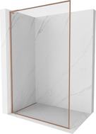 Mexen Kioto-F L zidni panel za tuš Walk-in s okvirom 55 x 202 cm, proziran 8 mm, četkana bakra - 800-055-174-65-00