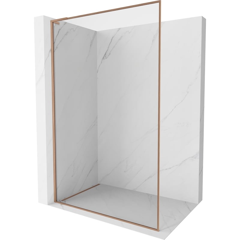 Mexen Kioto-F L dušisein Walk-in raamiga 60 x 202 cm, läbipaistev 8 mm, harjatud vask - 800-060-174-65-00