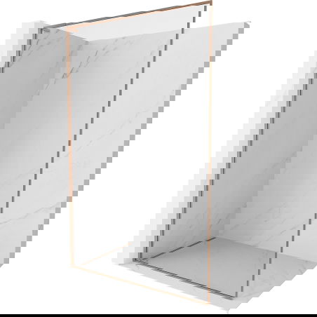 Mexen Kioto-F L Duschwand Walk-in mit Rahmen 90 x 202 cm, transparent 8 mm, gebürstetes Kupfer - 800-090-174-65-00