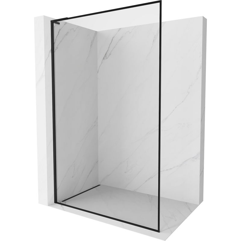 Mexen Kioto-F L Duschwand Walk-in mit Rahmen 120 x 202 cm, transparent 8 mm, schwarz - 800-120-174-70-00
