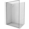 Mexen Kioto-F L Walk-in Shower Wall with Frame 60 x 202 cm, Transparent 8 mm, Gun Metal - 800-060-174-95-00