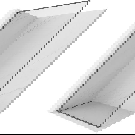 Mexen Kioto-F L Duschwand Walk-in mit Rahmen 70 x 202 cm, transparent 8 mm, Gun Metal - 800-070-174-95-00