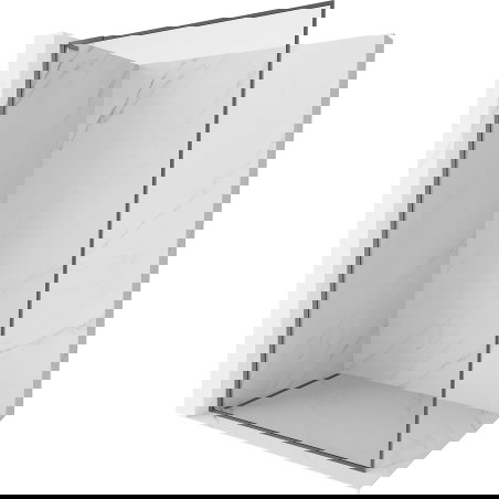 Mexen Kioto-F L πάνελ ντους Walk-in με πλαίσιο 115 x 202 cm, διάφανες 8 mm, γκάν μέταλλο