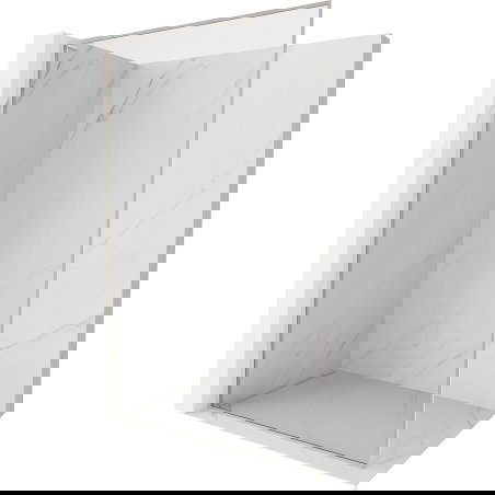 Mexen Kioto-F L tuš stena Walk-in z okvirjem 75 x 202 cm, prozorna 8 mm, brušeni nikelj - 800-075-174-97-00