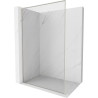 Mexen Kioto-F L Zaslon za tuš Walk-in s okvirom 80 x 202 cm, prozirna 8 mm, brušeni nikal - 800-080-174-97-00