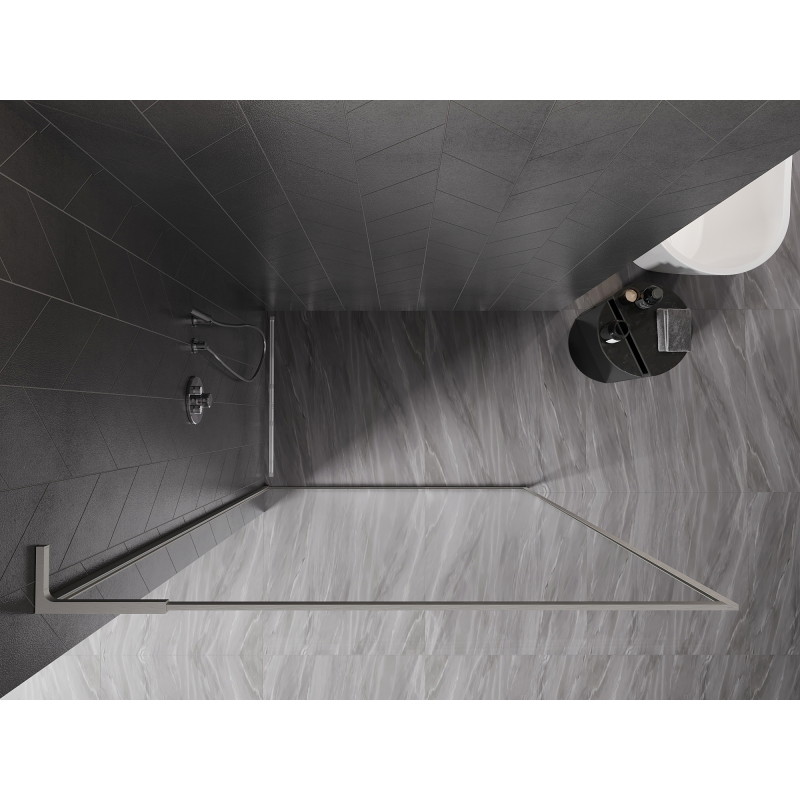 Mexen Kioto-F L Zaslon za tuš Walk-in s okvirom 80 x 202 cm, prozirna 8 mm, brušeni nikal - 800-080-174-97-00