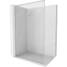Mexen Kioto-F L Walk-In Shower Screen with Frame 105 x 202 cm, Transparent 8 mm, Brushed Nickel - 800-105-174-97-00