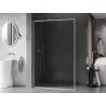 Mexen Kioto-F L Walk-in Shower Wall with Frame 110 x 202 cm, Transparent 8 mm, Brushed Nickel - 800-110-174-97-00