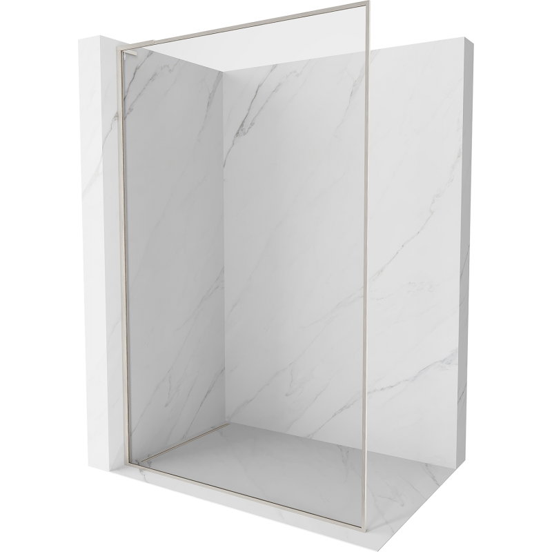 Mexen Kioto-F L Shower Screen Walk-in with Frame 115 x 202 cm, Transparent 8 mm, Brushed Nickel - 800-115-174-97-00