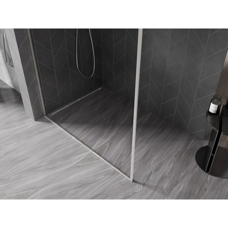 Mexen Kioto-F L dušisein Walk-in raamiga 115 x 202 cm, läbipaistev 8 mm, harjatud nikkel - 800-115-174-97-00