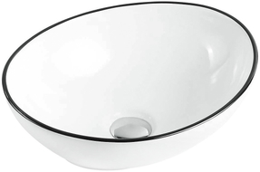 Mexen Elza lauapealne valamu 40 x 33 cm, valge/must - 21014007
