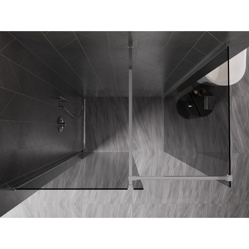 Mexen Kioto-X paroi de douche Walk-in 70 x 70 cm, transparent 10 mm, chrome - 800-070-202-01-00-070-X