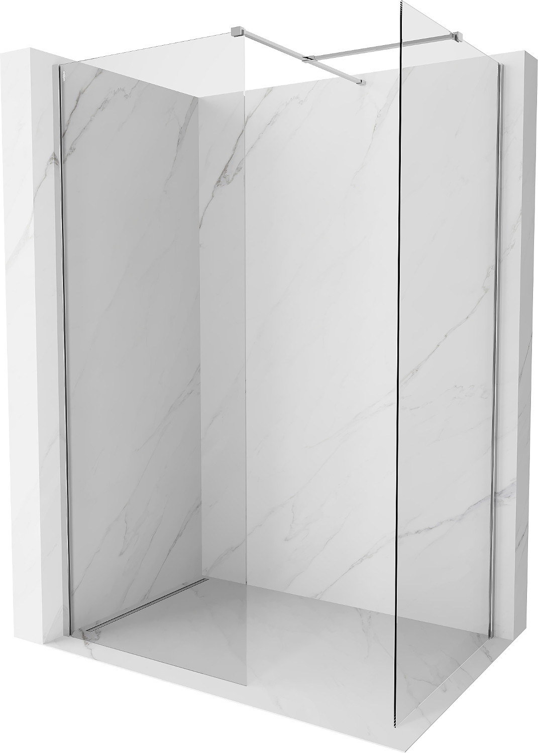 Mexen Kioto-X ścianka prysznicowa Walk-in 110 x 70 cm, transparent 10 mm, chrom - 800-110-202-01-00-070-X