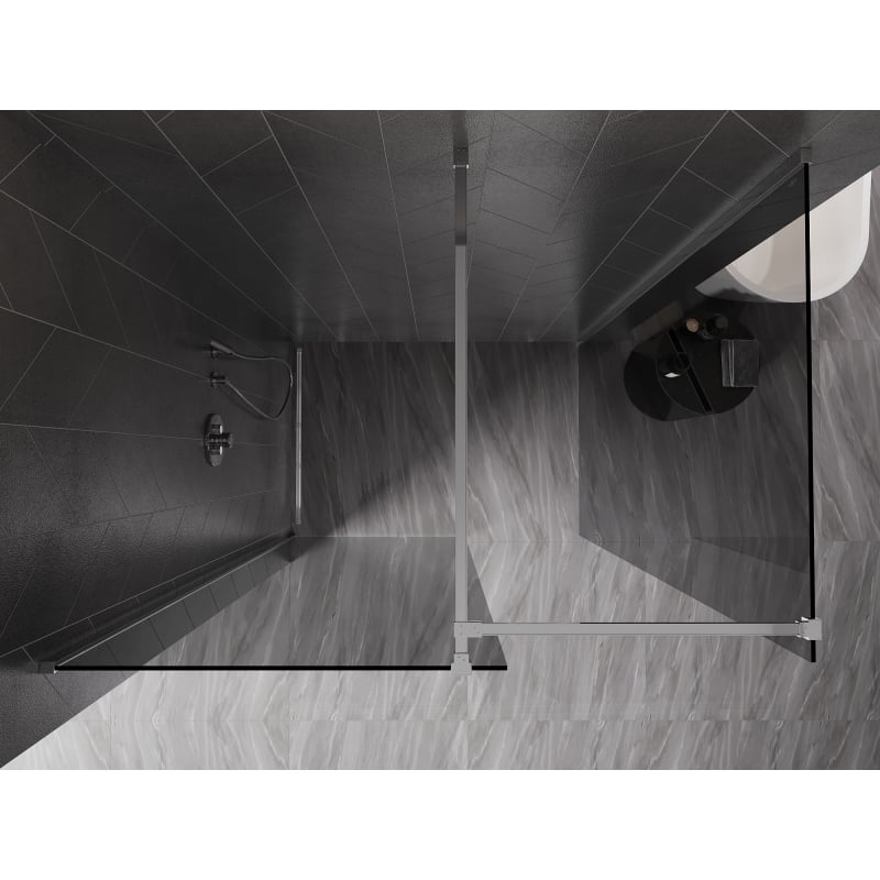 Mexen Kioto-X dušisein Walk-in 120 x 80 cm, läbipaistev 10 mm, kroom - 800-120-202-01-00-080-X