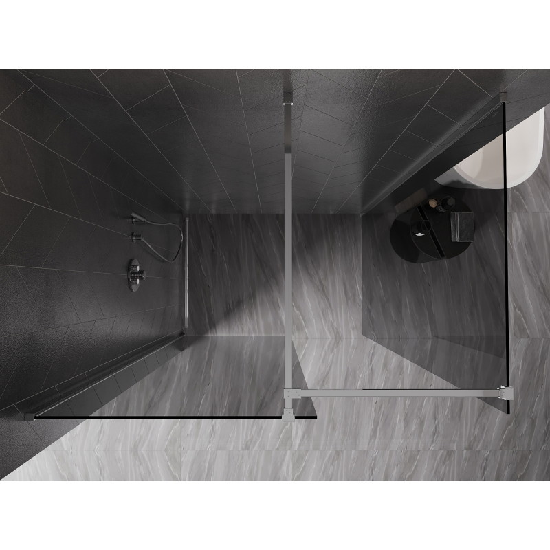Mexen Kioto-X dušisein Walk-in 90 x 90 cm, läbipaistev 10 mm, kroom - 800-090-202-01-00-090-X