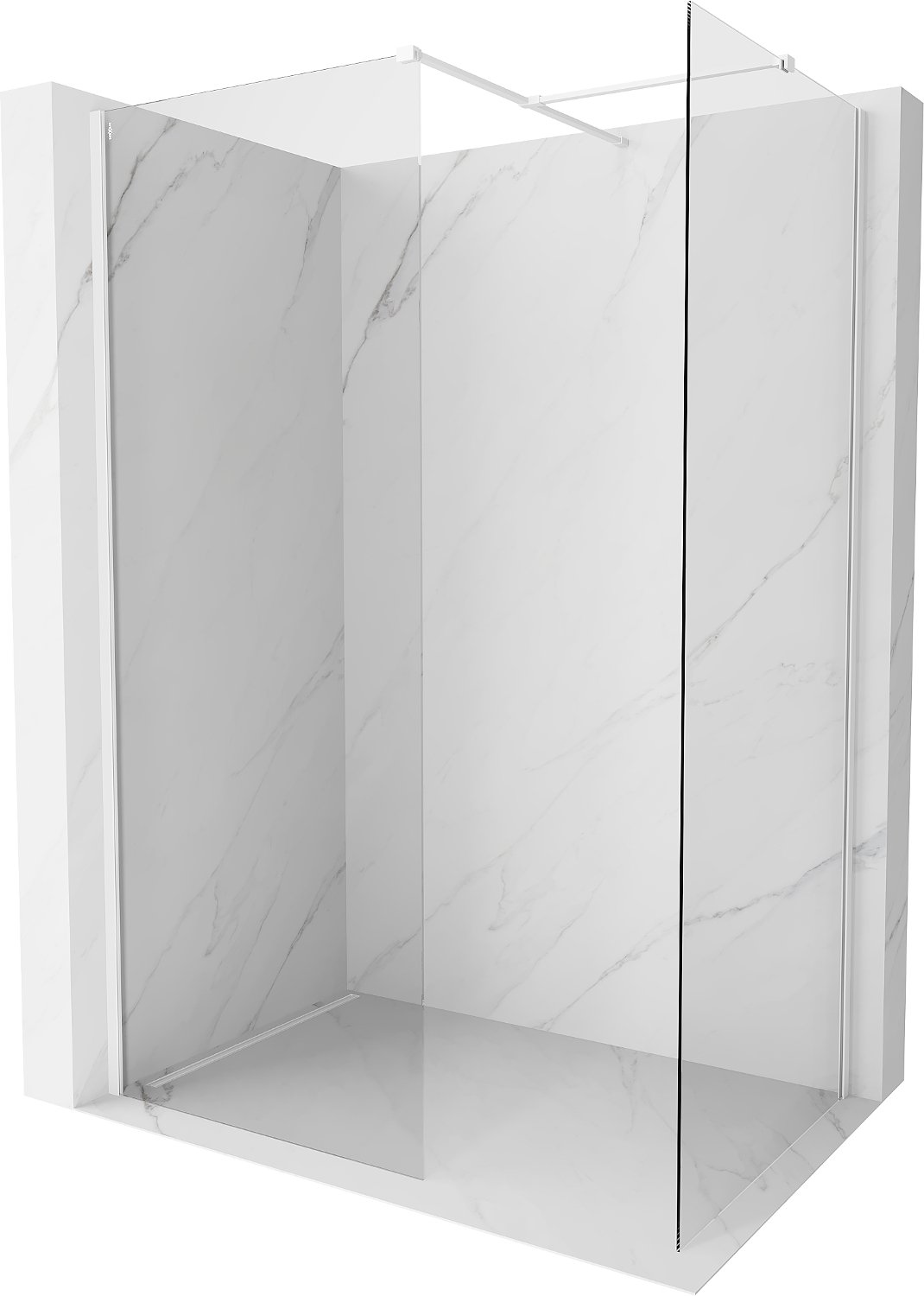 Mexen Kioto-X ścianka prysznicowa Walk-in 110 x 70 cm, transparent 10 mm, biała - 800-110-202-20-00-070-X