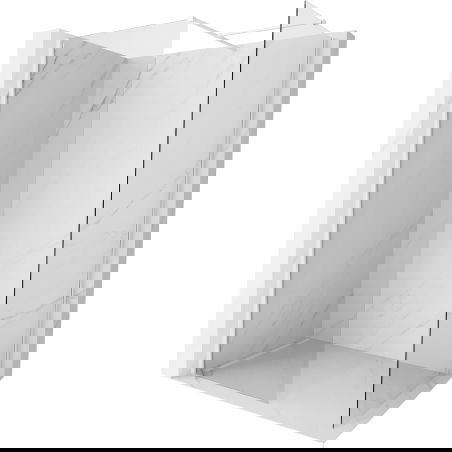 Mexen Kioto-X Duschvägg Walk-in 130 x 70 cm, transparent 10 mm, vit - 800-130-202-20-00-070-X