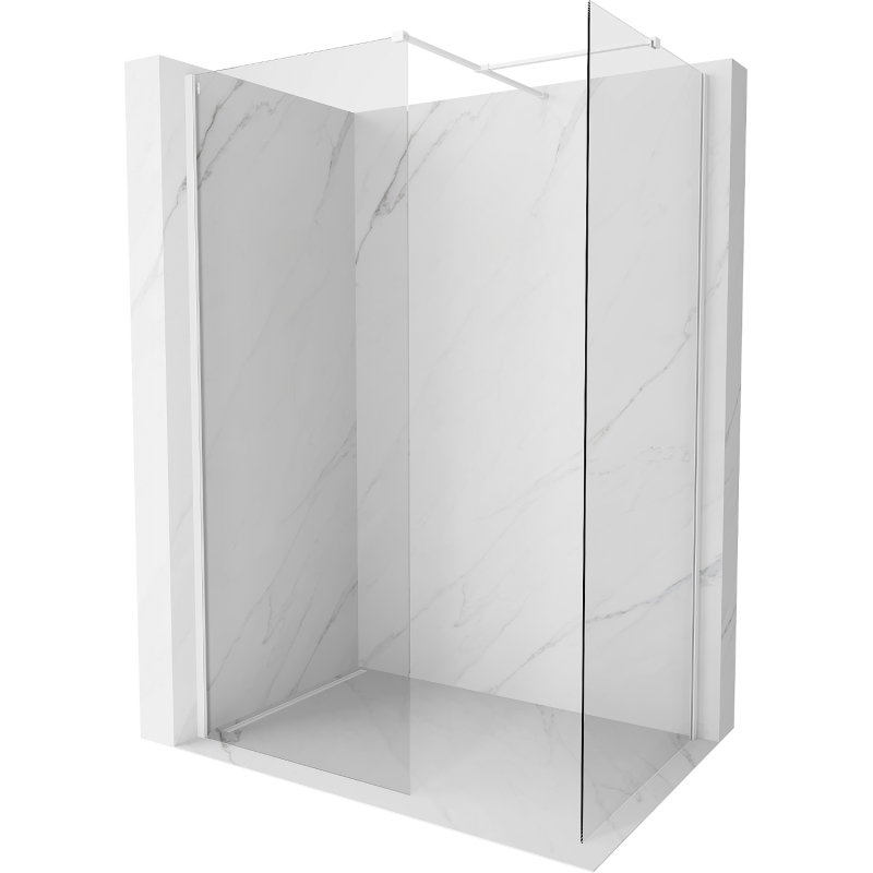 Mexen Kioto-X Duschwand Walk-in 90 x 90 cm, transparent 10 mm, wäiss - 800-090-202-20-00-090-X