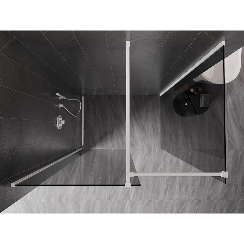 Mexen Kioto-X panel de ducha Walk-in 120 x 100 cm, transparente 10 mm, blanco - 800-120-202-20-00-100-X