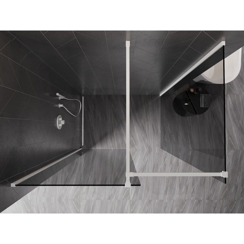 Mexen Kioto-X Tuš paravan Walk-in 110 x 110 cm, prozirni 10 mm, bijeli - 800-110-202-20-00-110-X