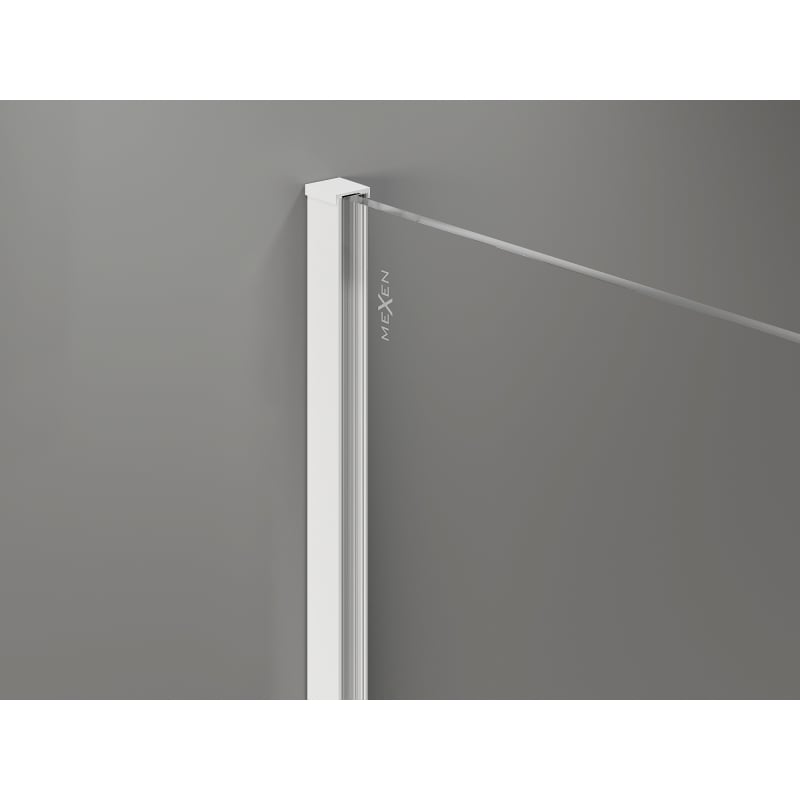 Mexen Kioto-X Tuš paravan Walk-in 110 x 110 cm, prozirni 10 mm, bijeli - 800-110-202-20-00-110-X