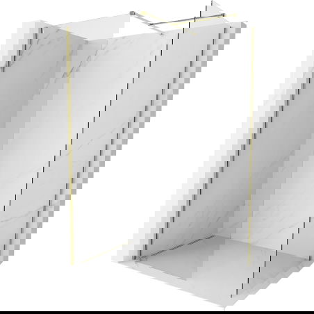 Mexen Kioto-X parede de duche Walk-in 70 x 70 cm, transparente 10 mm, dourada - 800-070-202-50-00-070-X