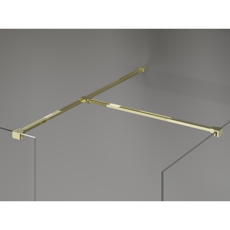 Mexen Kioto-X Tuš stena Walk-in 70 x 70 cm, prozorna 10 mm, zlata - 800-070-202-50-00-070-X