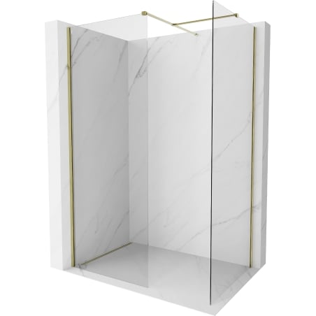 Mexen Kioto-X Walk-in Shower Wall 120 x 70 cm, Transparent 10 mm, Gold - 800-120-202-50-00-070-X