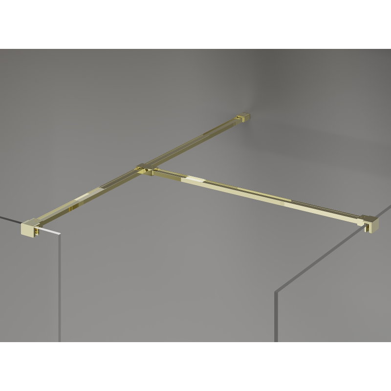 Mexen Kioto-X Walk-in Shower Wall 90 x 80 cm, Transparent 10 mm, Gold - 800-090-202-50-00-080-X