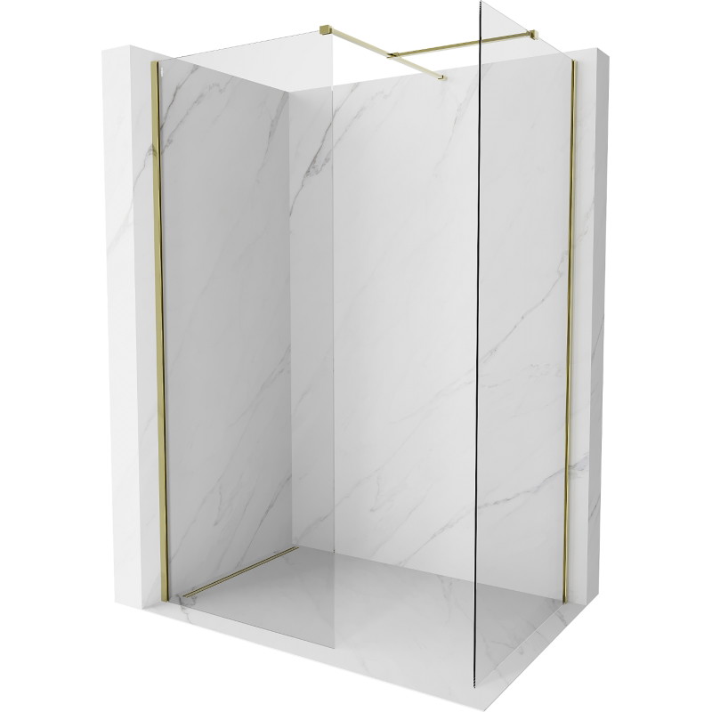 Mexen Kioto-X ścianka prysznicowa Walk-in 140 x 80 cm, transparent 10 mm, złota - 800-140-202-50-00-080-X