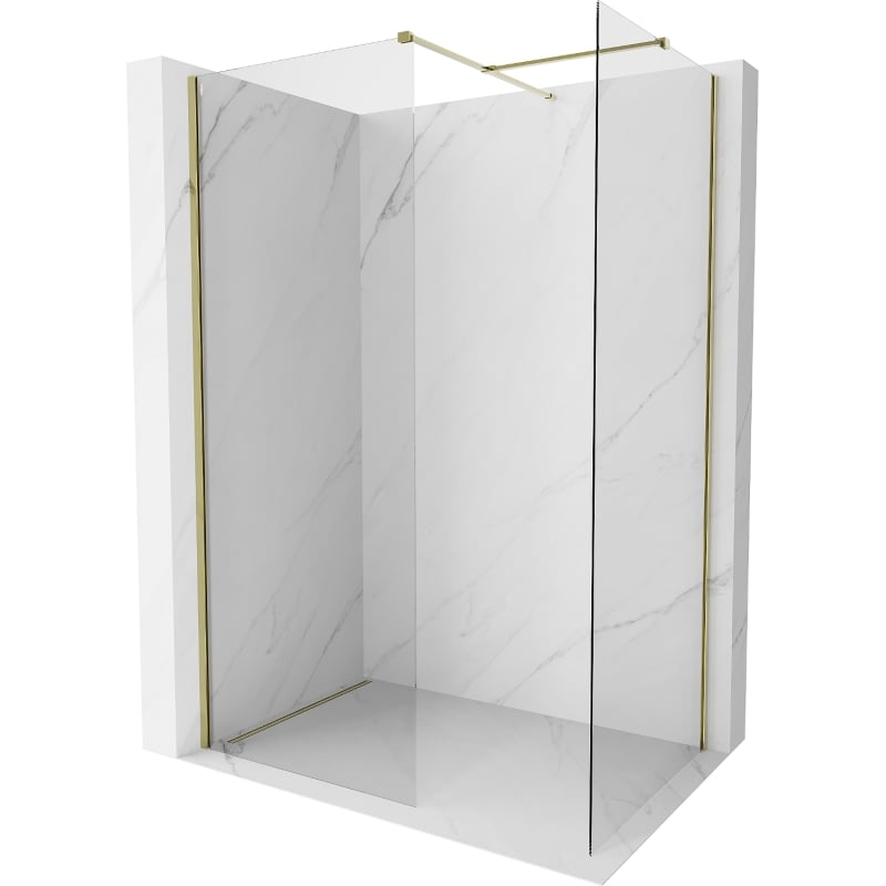 Mexen Kioto-X ścianka prysznicowa Walk-in 150 x 90 cm, transparent 10 mm, złota - 800-150-202-50-00-090-X