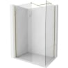 Mexen Kioto-X Walk-in Shower Wall 100 x 100 cm, Transparent 10 mm, Gold - 800-100-202-50-00-100-X
