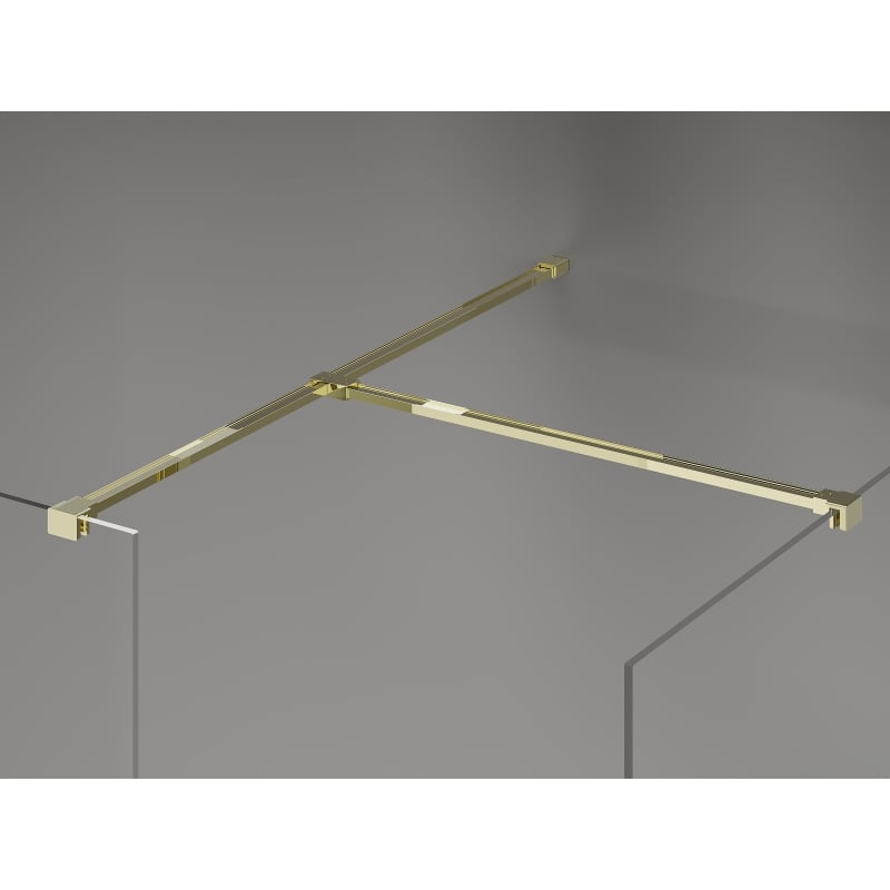 Mexen Kioto-X Walk-in Shower Wall 160 x 120 cm, Transparent 10 mm, Gold - 800-160-202-50-00-120-X