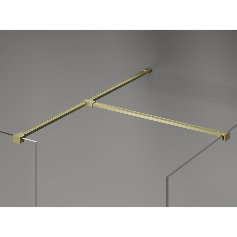 Mexen Kioto-X panel de ducha Walk-in 130 x 80 cm, transparente 10 mm, dorado cepillado - 800-130-202-55-00-080-X